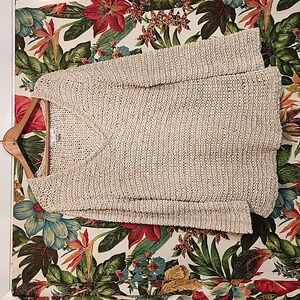 CANADIAN GRAFFITI ACRYLIC NYLON KNIT SWEATER Pullover V-neck